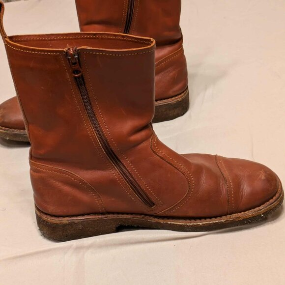 Swedish Hasbeens Boots Mens 12  Brown Leather Fleece Lined Italian Made Shoes - Picture 8 of 12